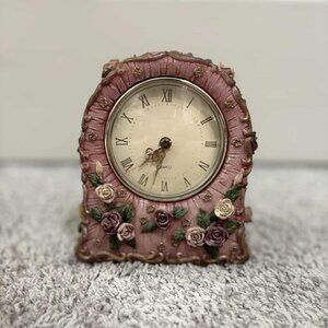 Vintage Pink & Floral with Vines Counter Clock (battery operated)